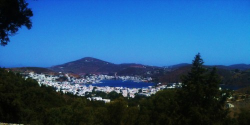view over the port of Patmos